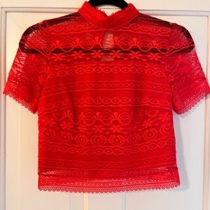 Guess Red lace top